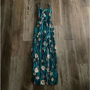 Long Blue Flower dress